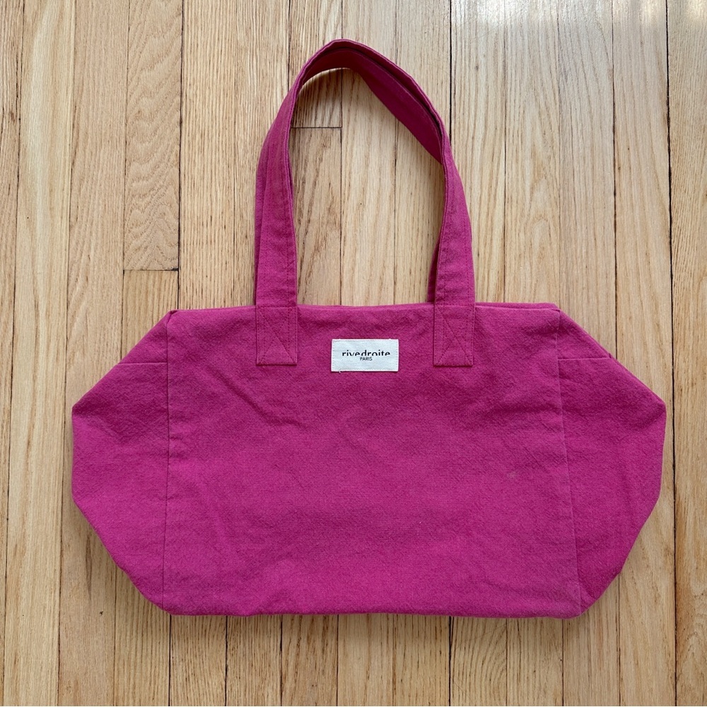 Rive Droite Paris Celestins The 24 Hour Tote Bag With Zipper Fuchsia Pink - Picture 2 of 12